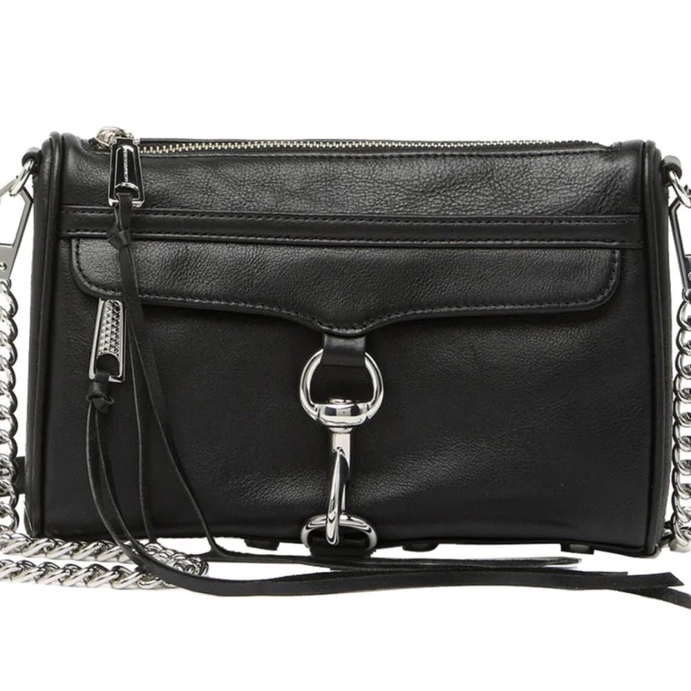 Rebecca Minkoff Mini M.A.C. Leather Crossbody Bag in Black